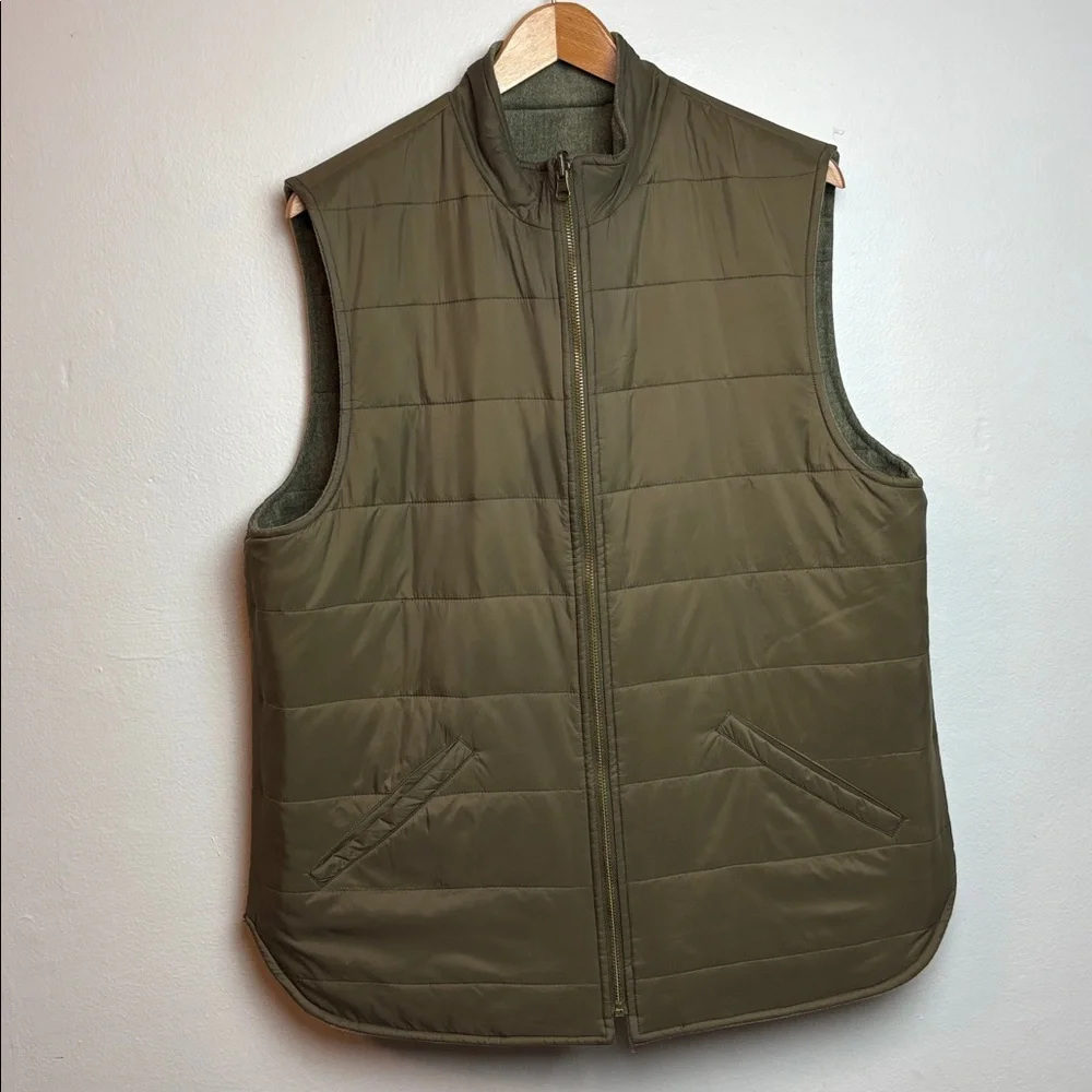 J.‎ McLaughlin Men’s Large Green Reversible Quilted Vest Jacket